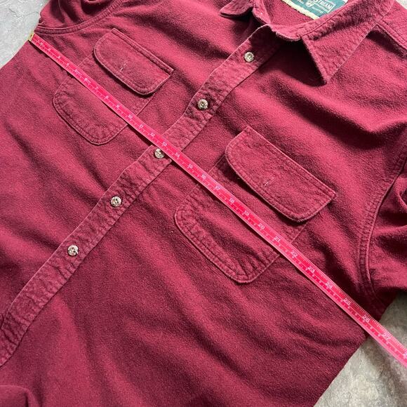 Vintage Field and Stream Brick Red Flannel Button Up Shirt Shacket XXL - Picture 7 of 7